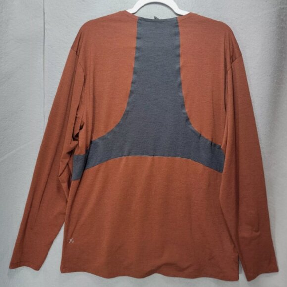Lululemon Fast Free Tech Shirt Mens XL Athletic Reflective Rust Long Sleeve - Picture 4 of 14